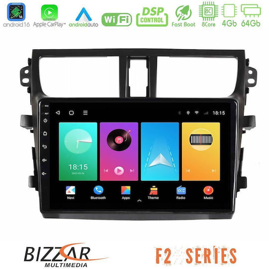 Bizzar Автомобилна Аудио Система за Suzuki Celerio 2014-2020 (Bluetooth/USB/Wi-Fi/GPS/Apple CarPlay/Android Auto) с Touch Screen 9"