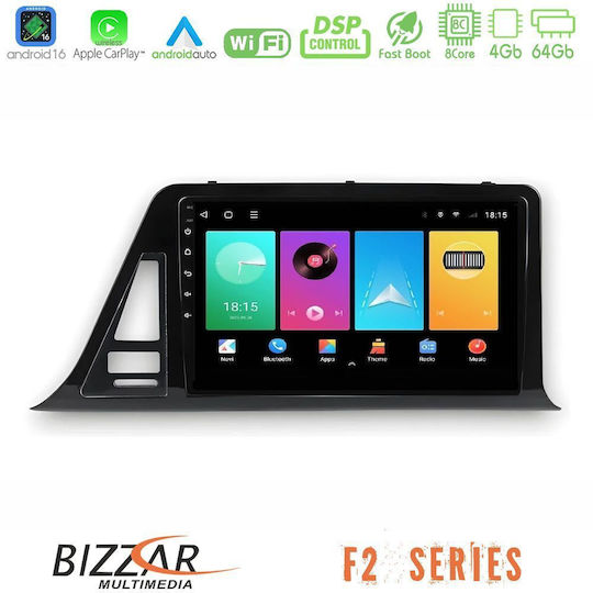 Bizzar Auto-Audiosystem für Toyota C-HR 2017-2022 Bluetooth USB Eingebautes Wi-Fi GPS Apple CarPlay Android Auto