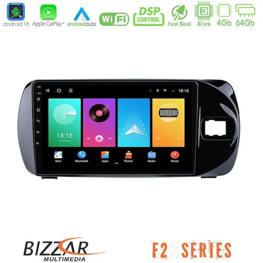 Bizzar Автомобилна Аудио Система За Toyota Yaris / Vitz 2015-2020 (Bluetooth/USB/Вграден Wi-Fi/GPS/Apple CarPlay/Android Auto) С Touch Screen 9"