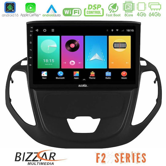 Bizzar Auto-Audiosystem für Ford Kurier / Transit Kurier 2015-2023 mit Touchscreen 9" (Bluetooth/USB/Eingebautes Wi-Fi / 3G/GPS/Apple CarPlay/Android Auto)