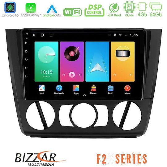 Bizzar Ηχοσύστημα Αυτοκινήτου για BMW E81 / E82 / E87 2007-2011 με A/C (Bluetooth/USB/WiFi/GPS/Apple-Carplay/Android-Auto) με Οθόνη Αφής 9"