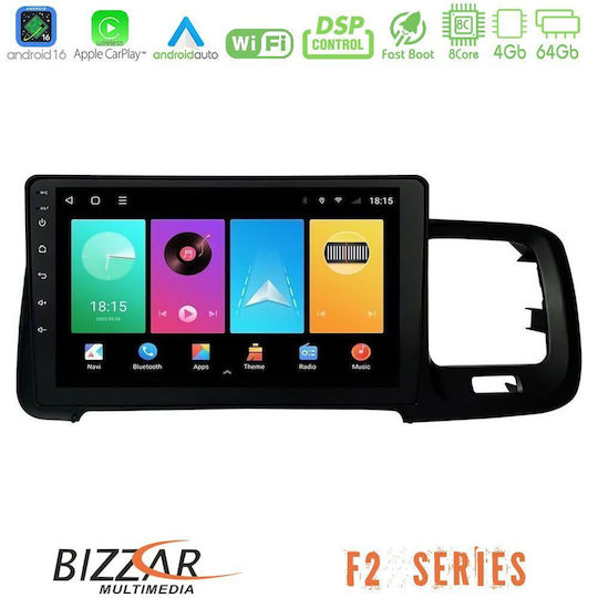 Bizzar Car Audio System for Volvo S60 2010-2018 Bluetooth USB WiFi GPS Apple CarPlay Android Auto with 9" Touch Screen