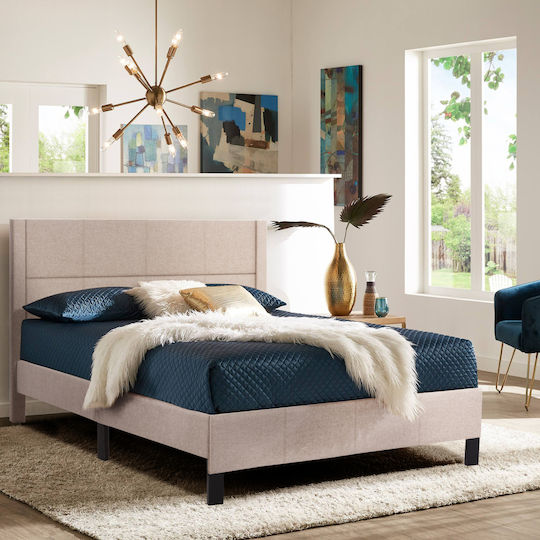 Trillop Bett Übergröße mit Matratze 160x200cm Beiges Trillop Bett Übergröße mit Matratze 160x200cm Beiges