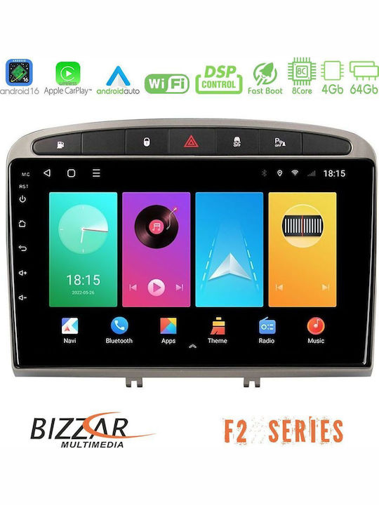 Bizzar Car Audio System for Peugeot 308 / RCZ Bluetooth USB WiFi GPS Apple CarPlay Android Auto with 9" Touch Screen