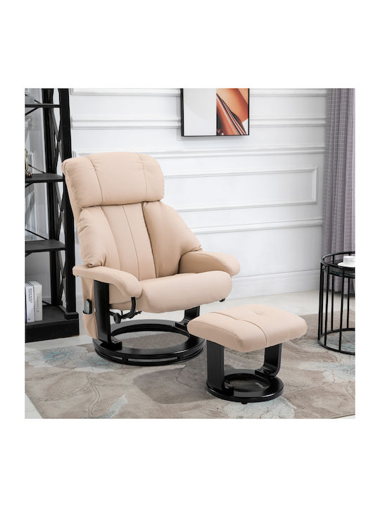 Entspannungs Sessel mit Fußhocker Massage Beige 76x80x102cm
