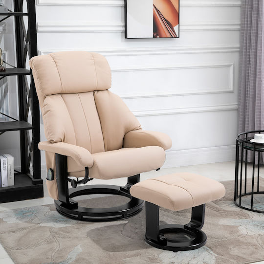 Scaun De Relax Masaj Cu Puf Crem 76x80x102cm
