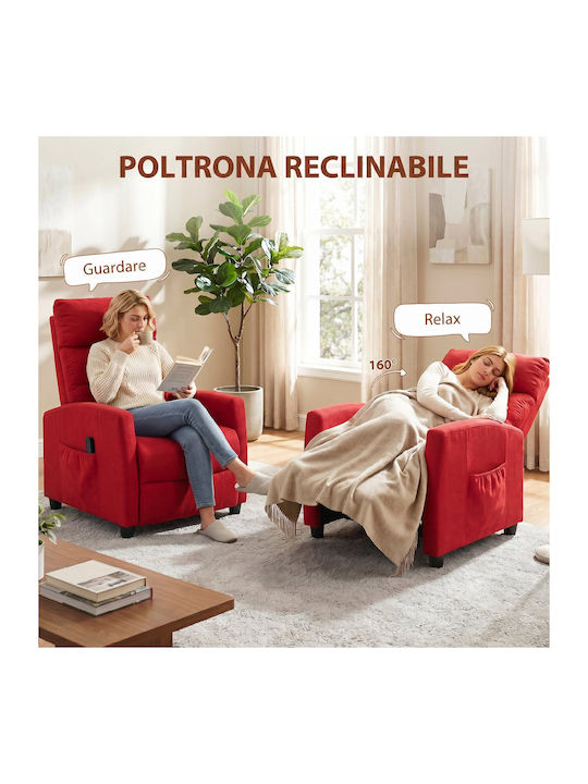 Relax Massage Armchair with Footstool Burgundy ...