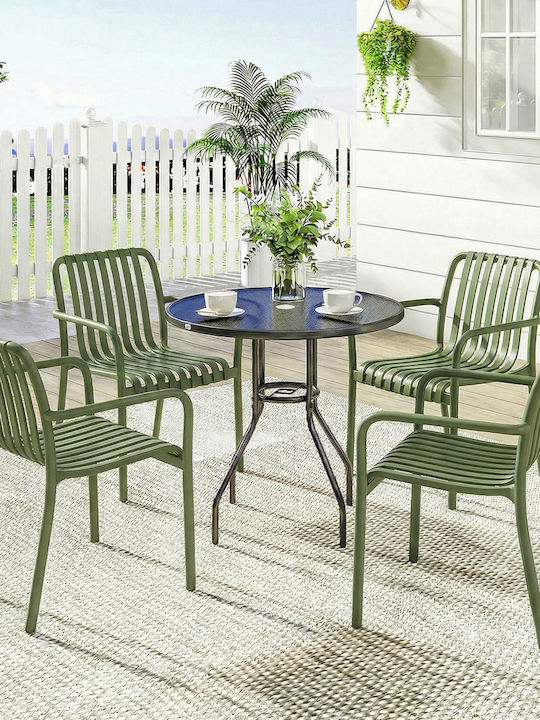 Outdoor Chair Polypropylene Green 4 Pieces