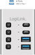 LogiLink USB Hub 4 Ports USB 3.2 with USB-C Connection Silver