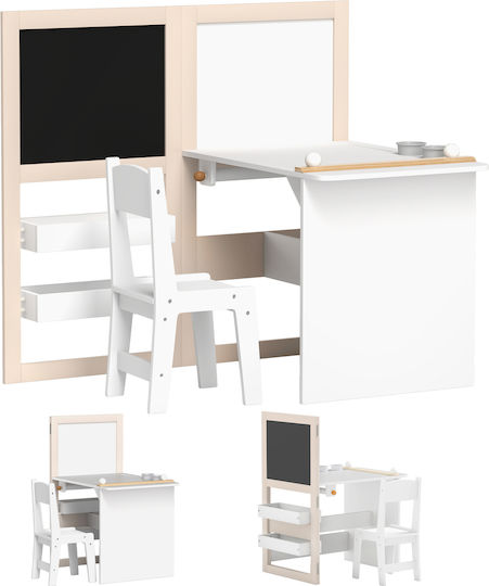 Kids Table Set with Chairs for Painting Plastic Black Aiyaplay