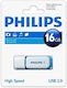 Stick USB 16 GB Philips Snow Edition USB 2.0 Albastru