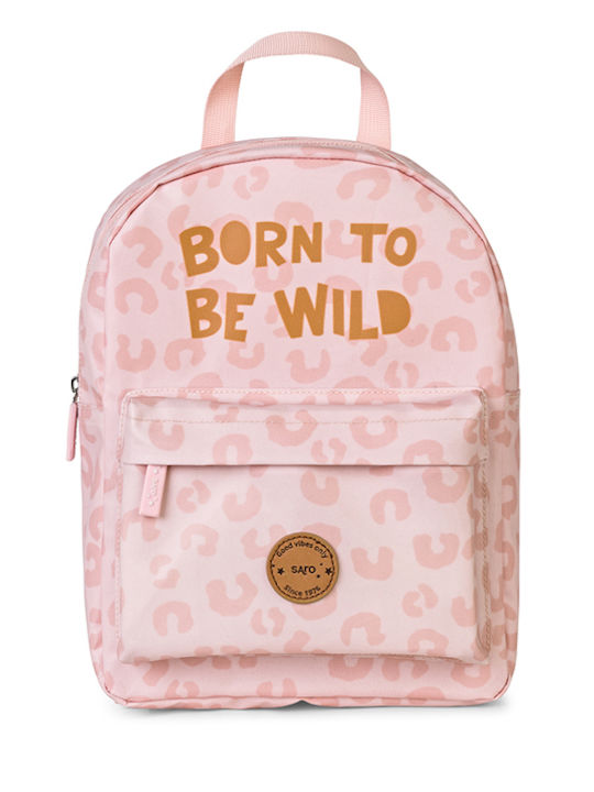 Saro Born To Be Wild Kindergarten Backpack Pink 21 x 9 x 29cm