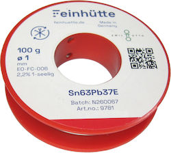 Feinhutte SN63/Pb37 Тел За Запояване 1мм 100гр Feinhutte SN63/Pb37 Тел За Запояване 1мм 100гр