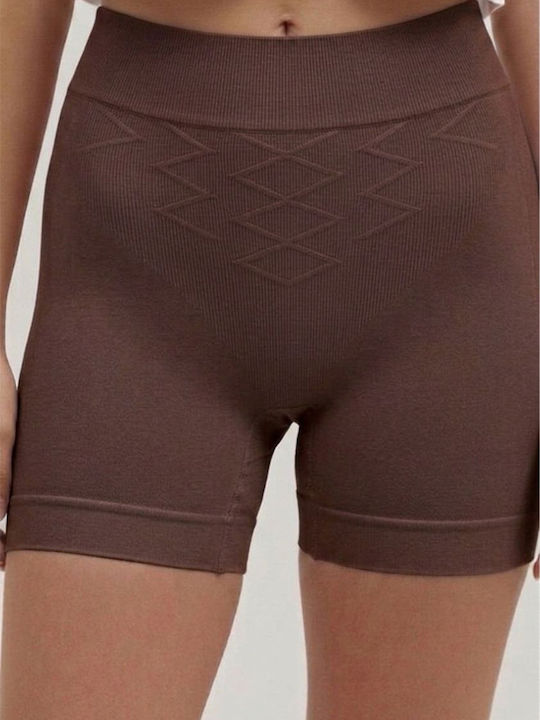 Boxer Σύσφιξης Χωρίς Ραφές Καφέ