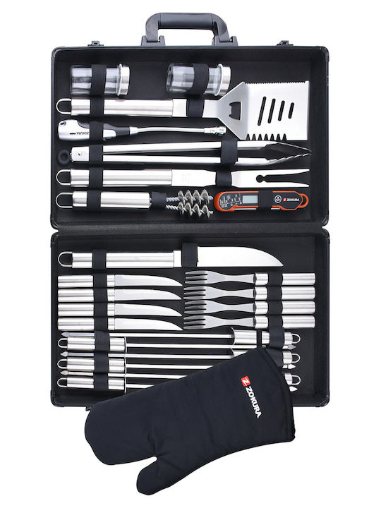 Set de BBQ 25 de Piese din Oțel Inoxidabil Zokura