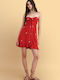 Sommer Mini Damenkleid Rot 91119855-Poppy Rot