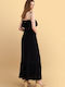 Summer Maxi Dress with Ruffles Black