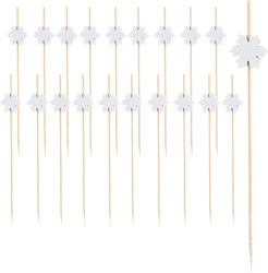Bamboo Snowflake Snack Toothpicks 12 Cm 20 Pcs