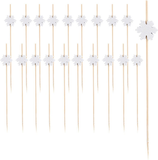 Bambus Schneeflocke Snack Zahnstocher 12 Cm 20 Stück