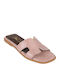 Leder Flache Sandalen Für Damen Rosa