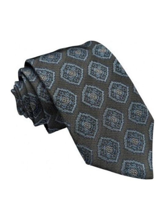 Silk Tie Grey Blue Mint 8cm
