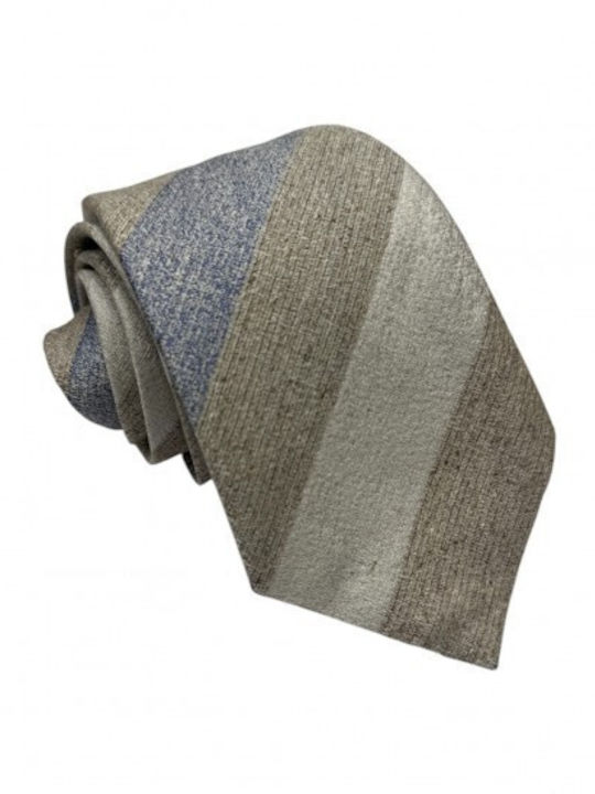 Erika Light Blue Silk and Cotton Tie Off White ...
