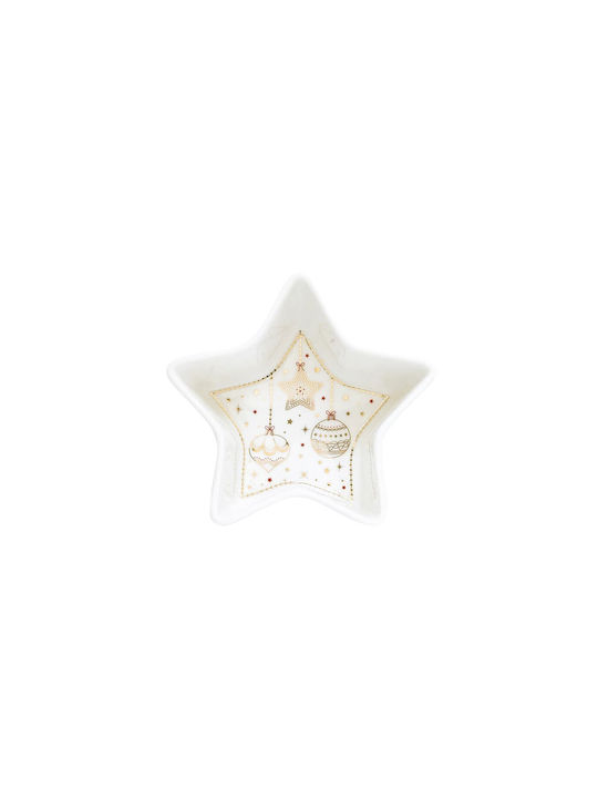 Easylife Weihnachtliche Tischgeschirr & Weihnachtlicher Schmuck Porzellan Schale Sterne 15x5cm