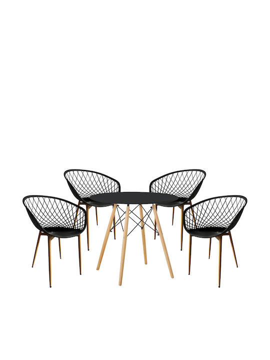 Set de sufragerie Raptor cu 4 scaune 80x80cm