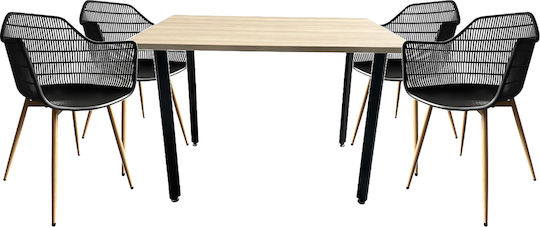 Set de sufragerie Nordex cu 4 scaune 110x70cm