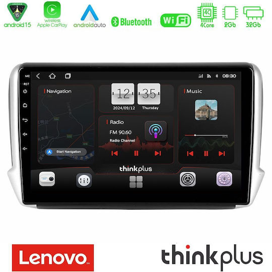 Lenovo Ηχοσύστημα Αυτοκινήτου για Peugeot 208 / 2008 2008 (Bluetooth/USB/AUX/WiFi/GPS/Apple-Carplay/Android-Auto) με Οθόνη Αφής 10"