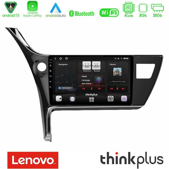 Lenovo Автомобилна Аудио Система за Toyota Corolla / Auris 2017-2018 (Bluetooth/USB/AUX/Вграден Wi-Fi/GPS/Apple CarPlay/Android Auto) с Touch Screen 10"