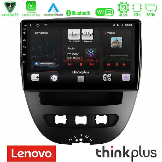 Lenovo Car Audio System for Peugeot 107 Toyota Aygo Citroen C1 Bluetooth USB AUX WiFi GPS Apple CarPlay Android Auto with 10" Touch Screen