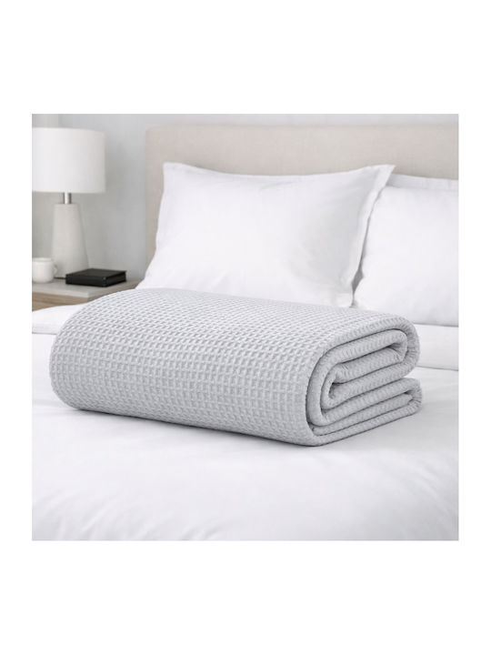 Adam Home Waffle Κουβέρτα Πικέ Μονή 165x240εκ. Γκρι