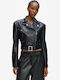 Damen Biker Jacke Schwarz