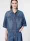 Κοντό Γυναικείο Τζιν Μπουφάν Dark Aged Denim