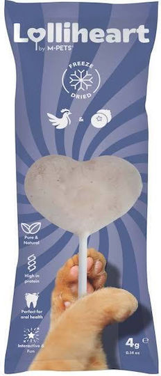 M-pets Lolliheart Λιχουδιά Γάτας Κοτόπουλο & Μύρτιλο 4 Gr