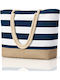 Wicker Beach Bag Blue