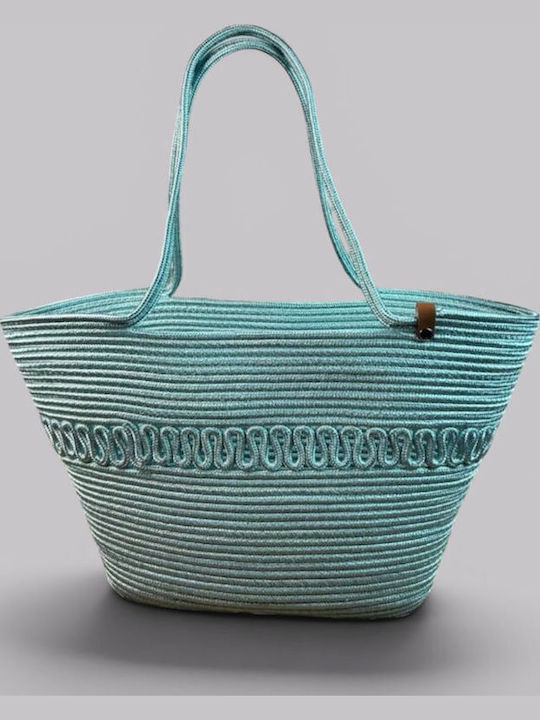 Geantă De Plajă Din Wicker Turcoaz