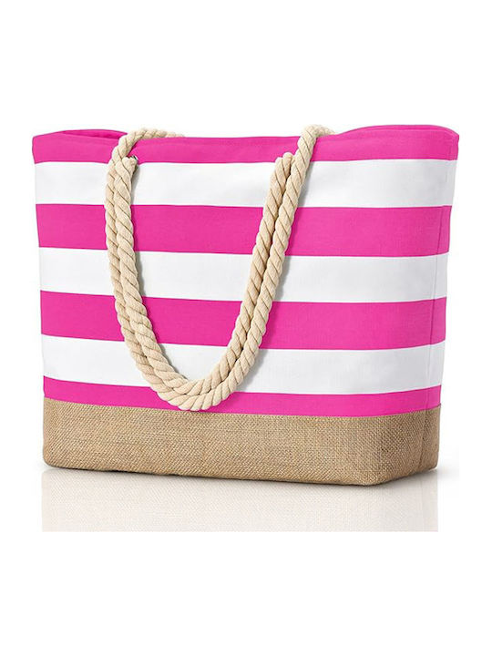 Stoff Strandtasche Rosa