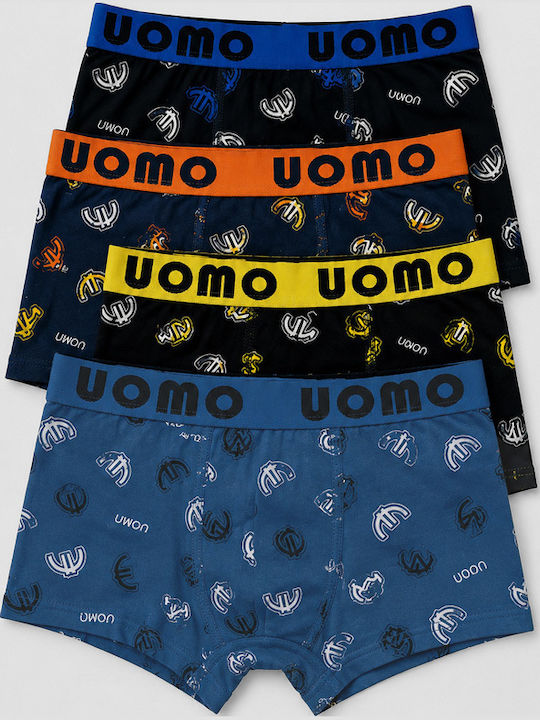 Uomo Set Lenjerie Pentru Copii Boxeri 4 Bucăți Multicolori
