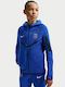 Fleece Kinder-Sweatshirt Strickjacke mit Kapuze und Taschen Blau Paris Saint-germain Tech