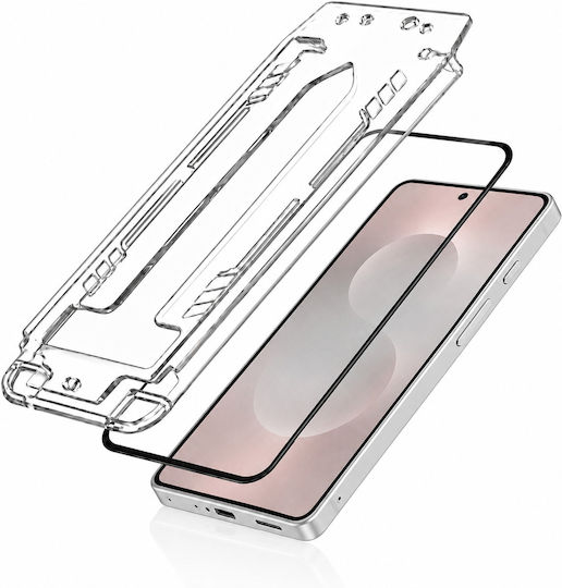 3mk 2er Pack 9h Gehärtetes Glas Galaxy S25 Edge Installationsrahmen Schwarz Transparent
