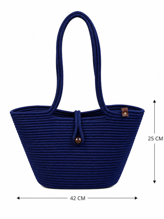 Ψάθινη Τσάντα Θαλάσσης Μπλε