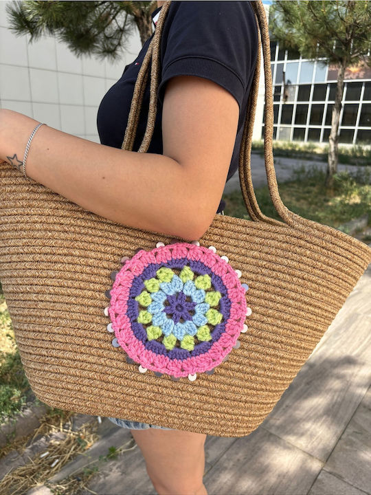 Wicker Beach Bag Multicolour