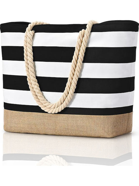 Stoff Strandtasche Schwarz