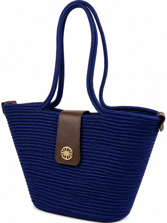 Enpapa Korbweide Strandtasche Blau