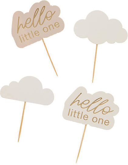 Διακοσμητικά Cupcakes "hello Little One" & Συννεφάκια 12τμχ
