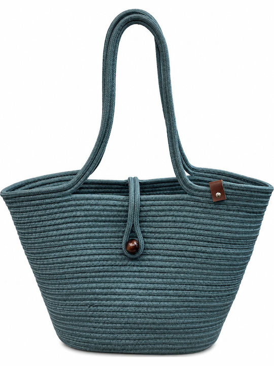 Enpapa Strandtasche Korbweide Blau