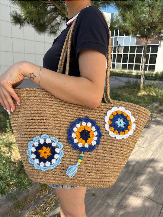 Wicker Beach Bag Multicolour