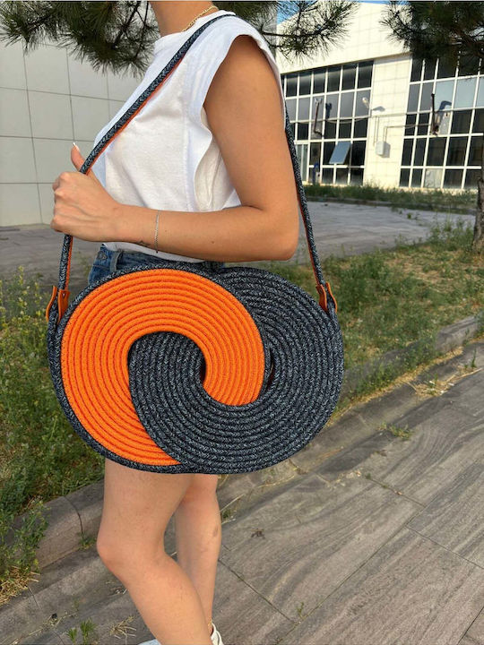 Wicker Orange Beach Bag